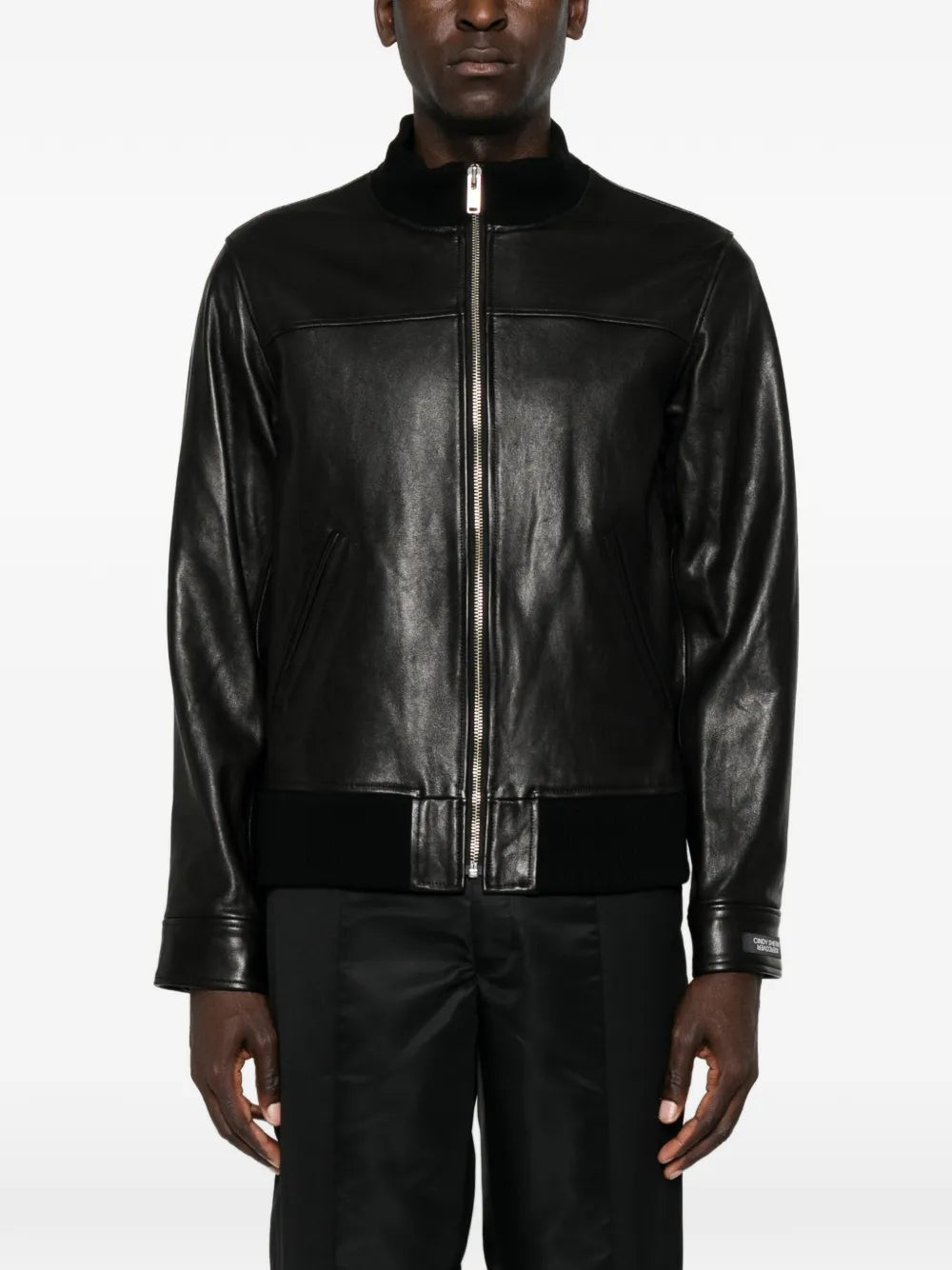 X Cindy Sherman graphic-print leather jacket