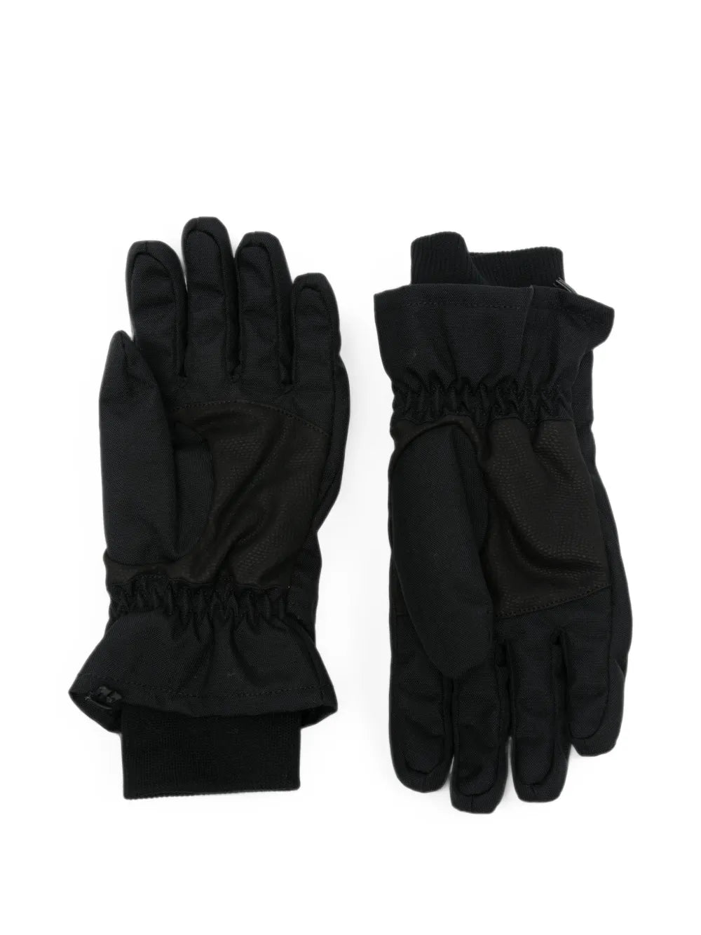 logo-print zip-detail gloves