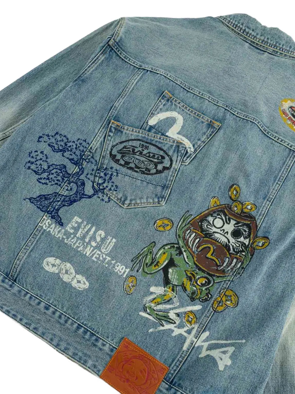 Fortune Theme hand-painted denim jacket