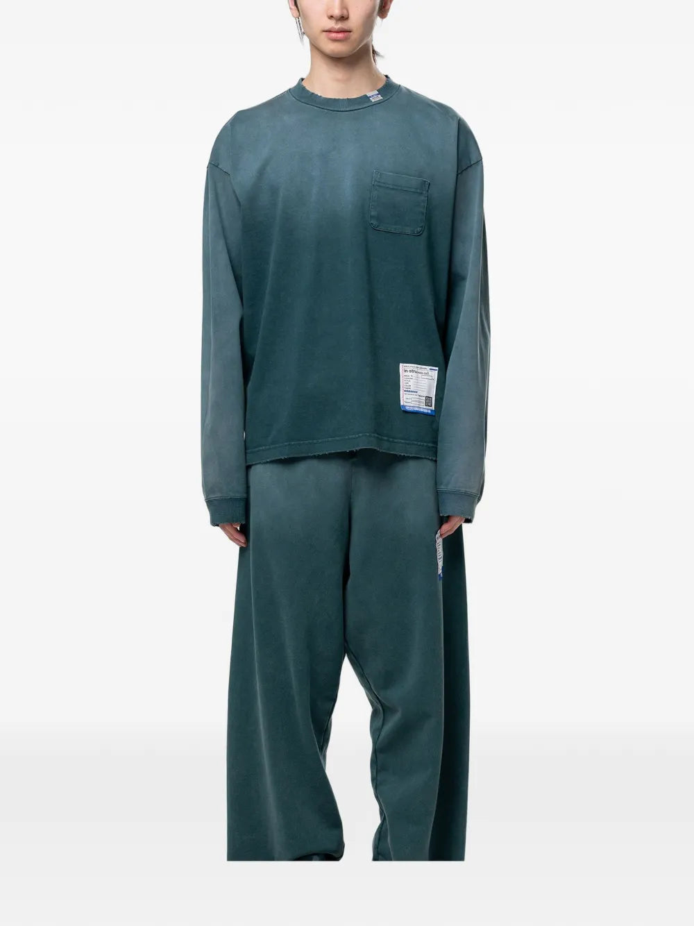 sun-faded like distressed long-sleeve T-shirt