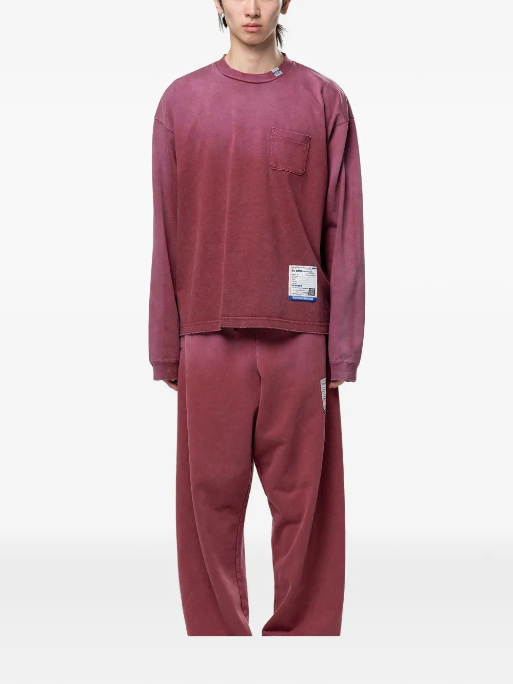 sun-faded like distressed long-sleeve T-shirt