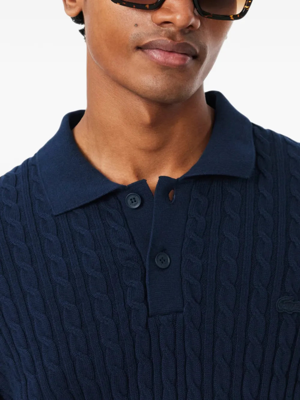 cable-knit polo shirt