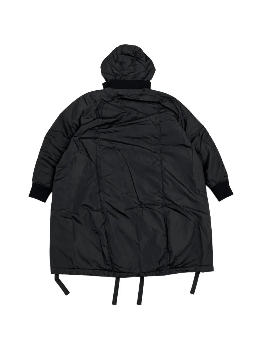 hooded press-stud coat