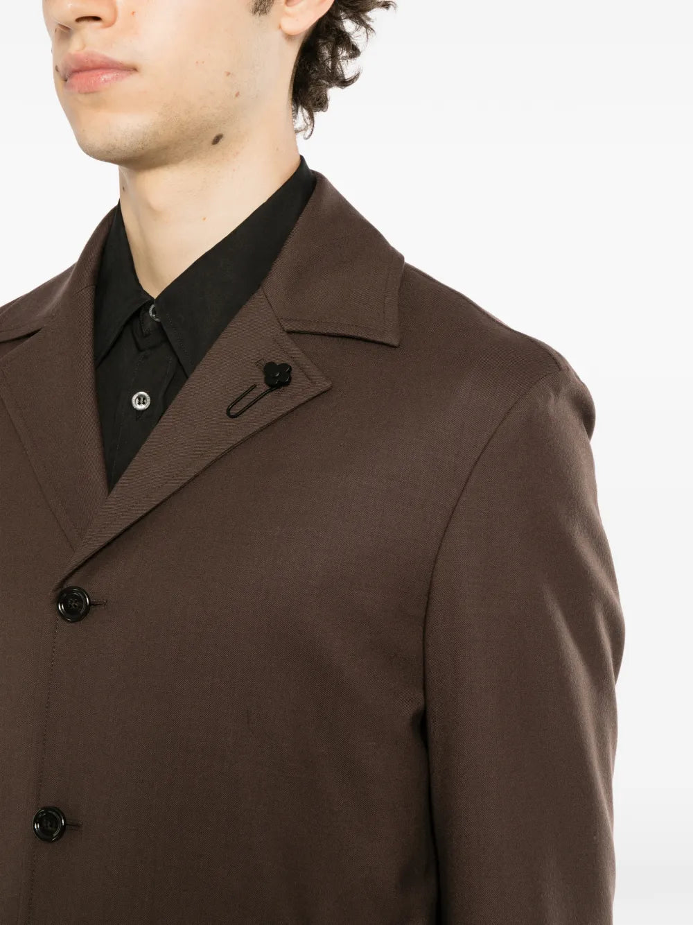 notched-lapels single-breasted jacket