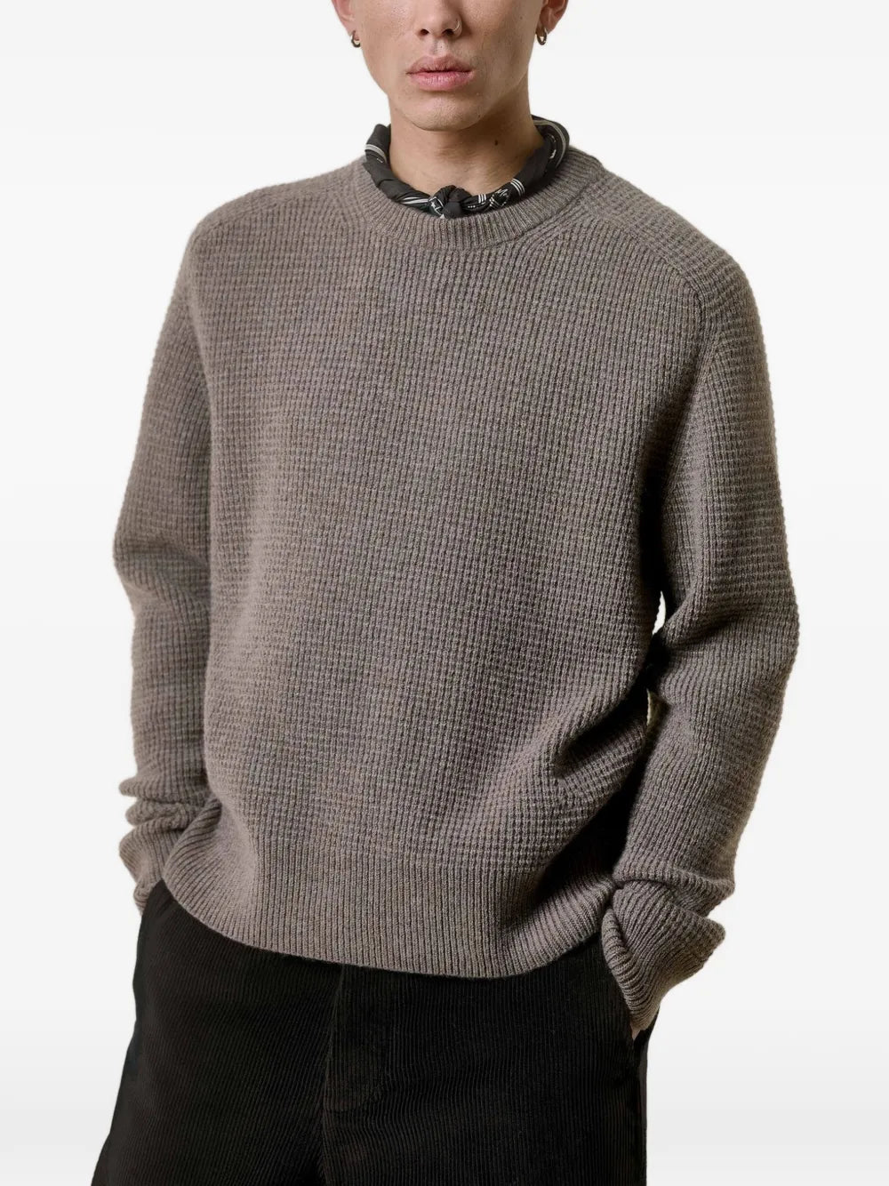 waffle-knit sweater