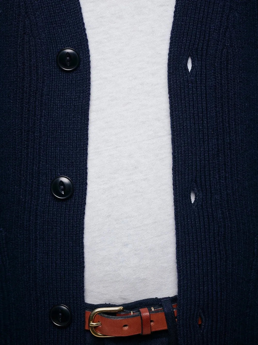 ribbed-knit wool cardigan