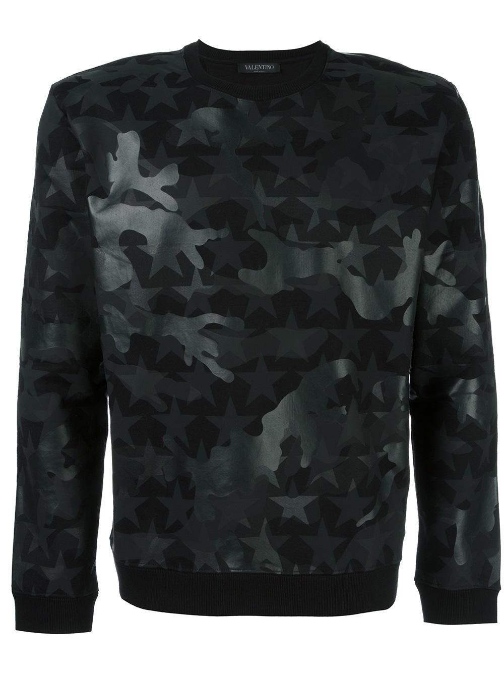 Valentino Camo Sweatshirt Black The Business Fashion