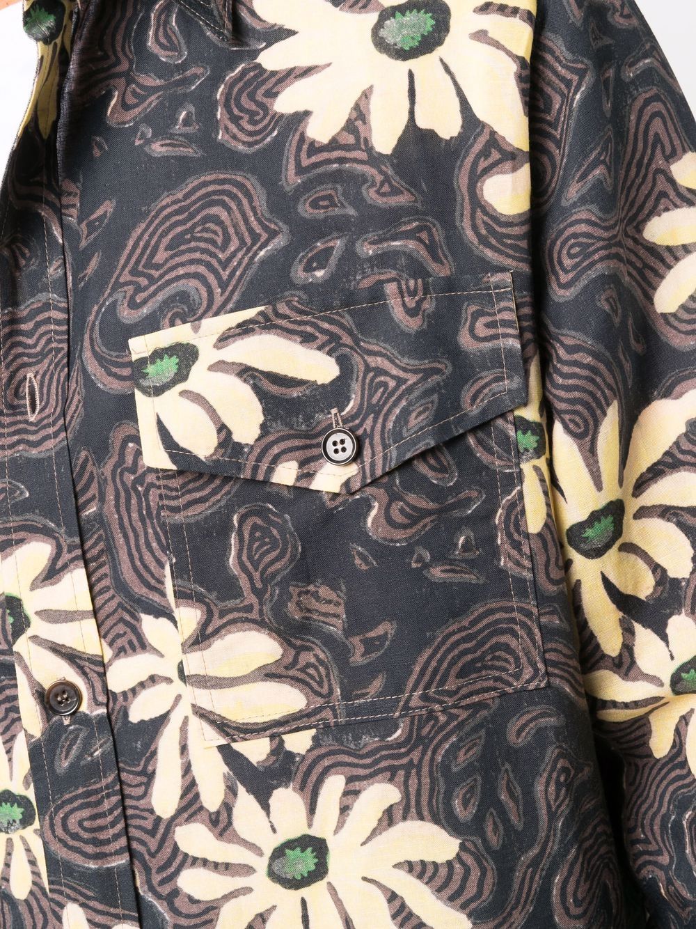 Floral Print Shirt Jacket
