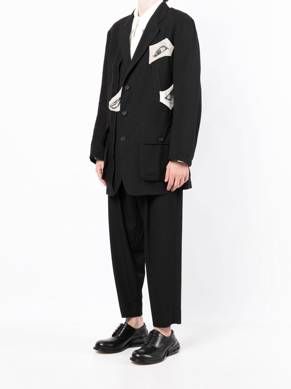 Graphic-Print Cotton Blazer