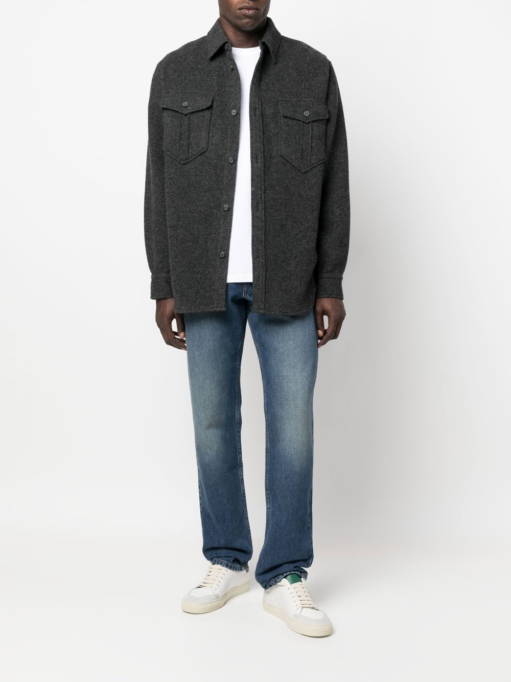 Straight-Leg Mid-Wash Jeans