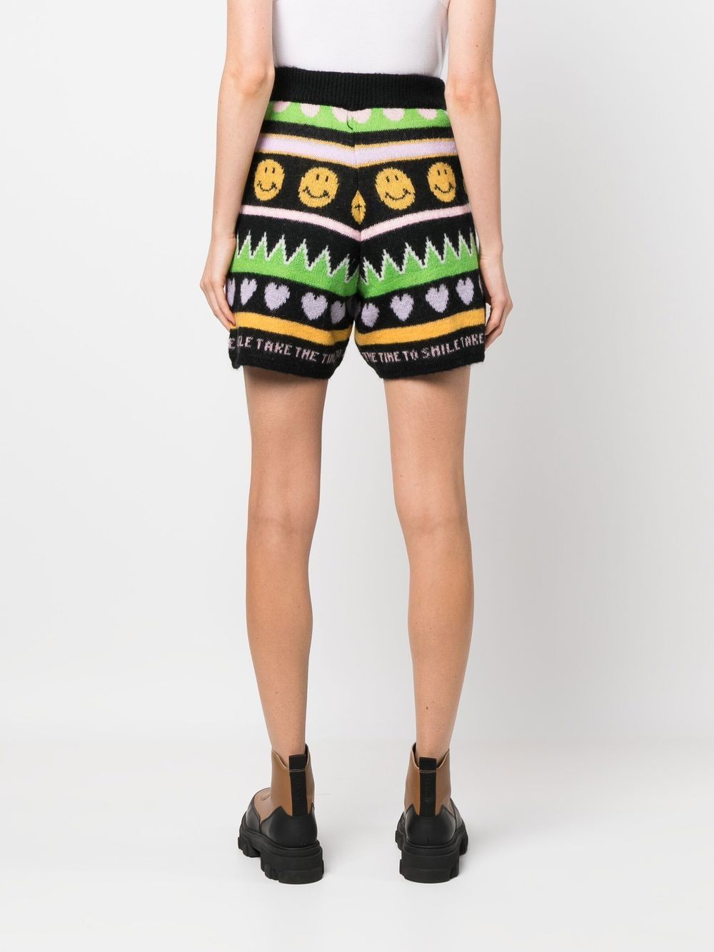 Graphic-Print Knitted Shorts