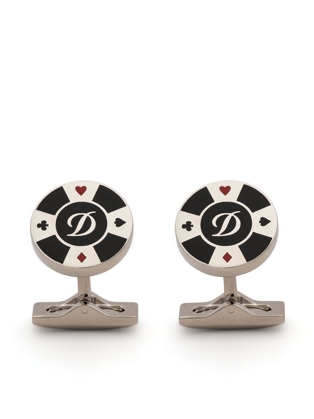 Poker Chip Silver Cufflinks