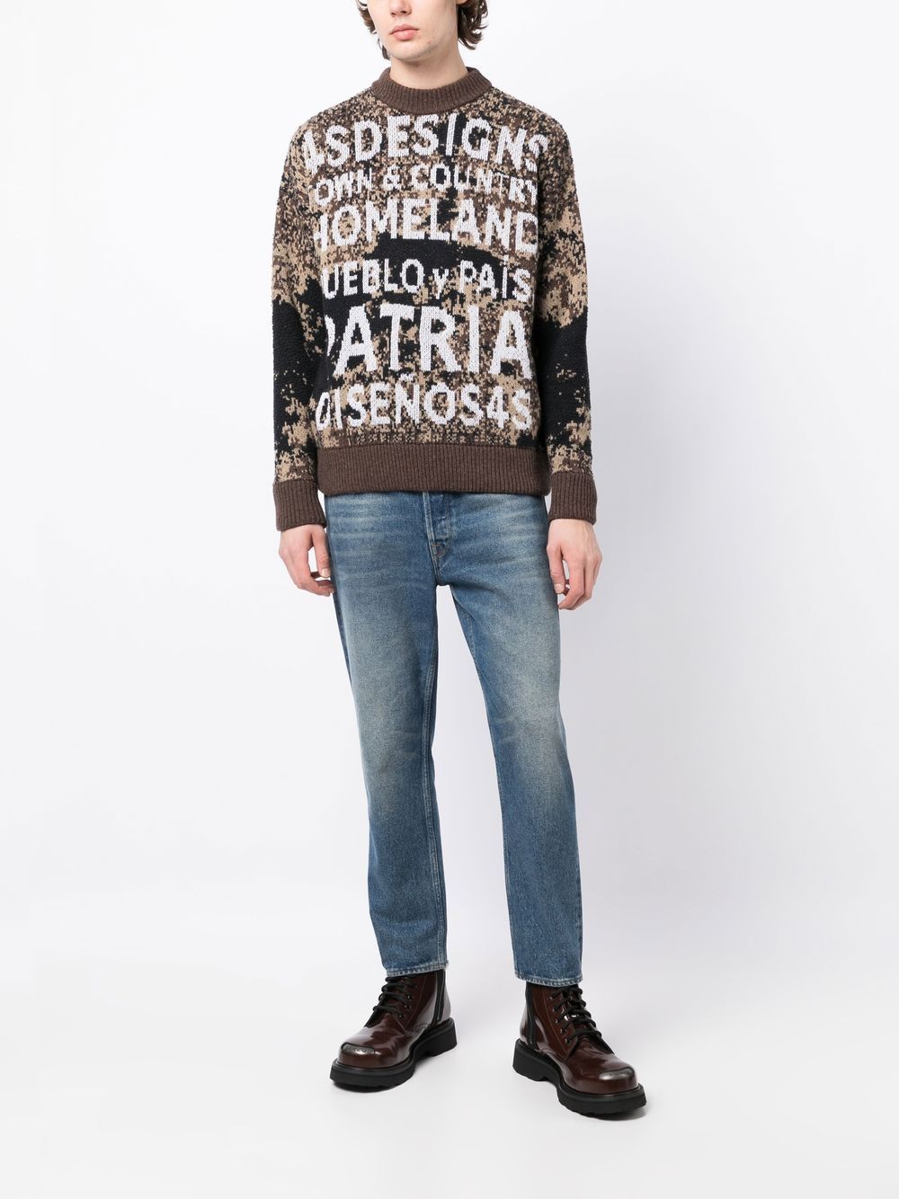 Slogan Intarsia-Knit Sweatshirt