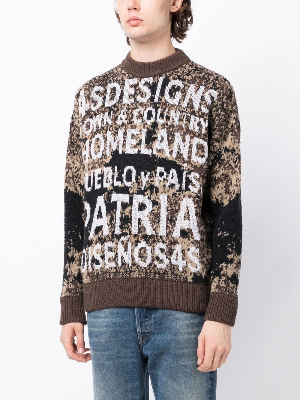 Slogan Intarsia-Knit Sweatshirt