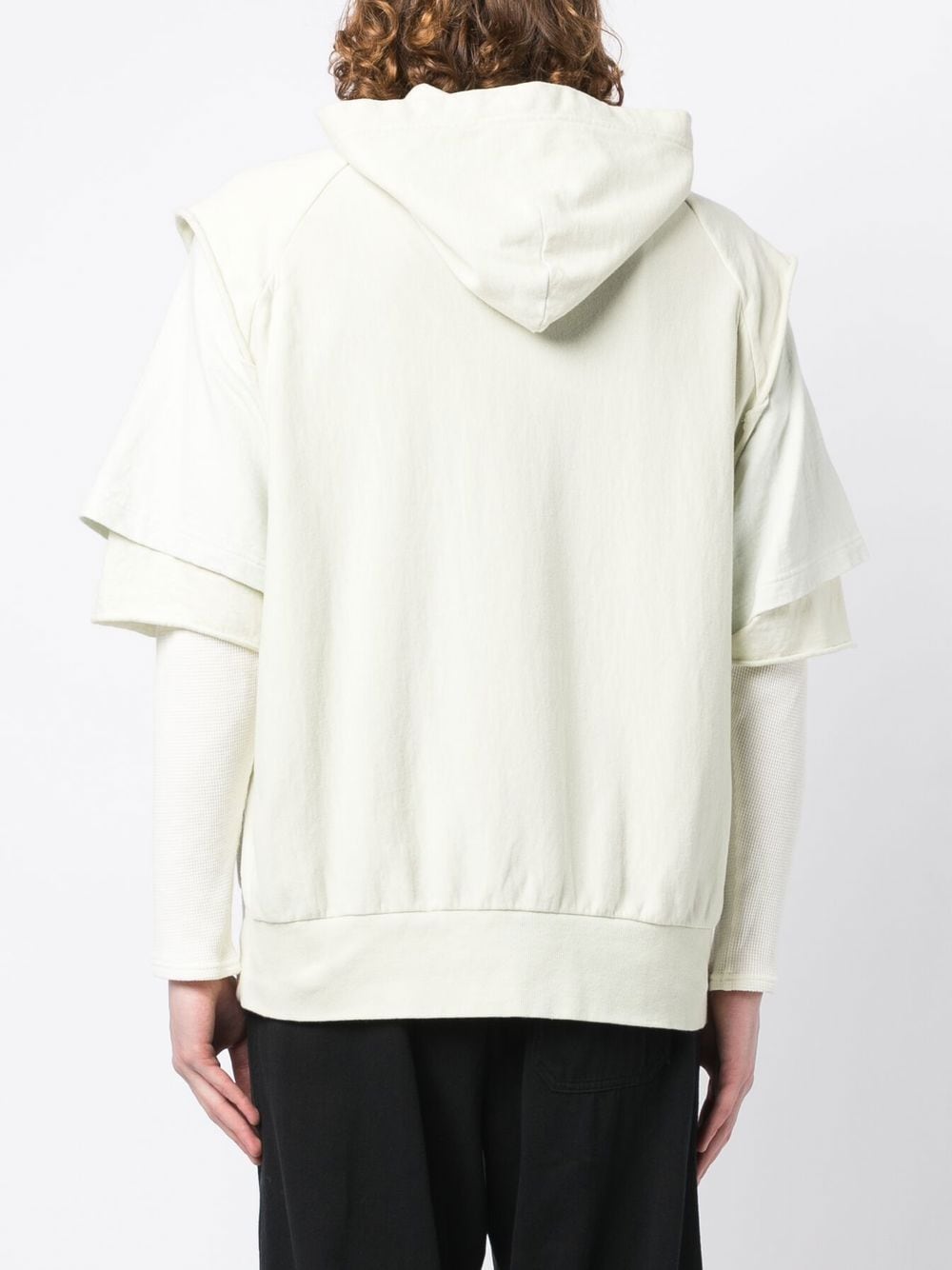 Layered-Sleeve Cotton Hoodie