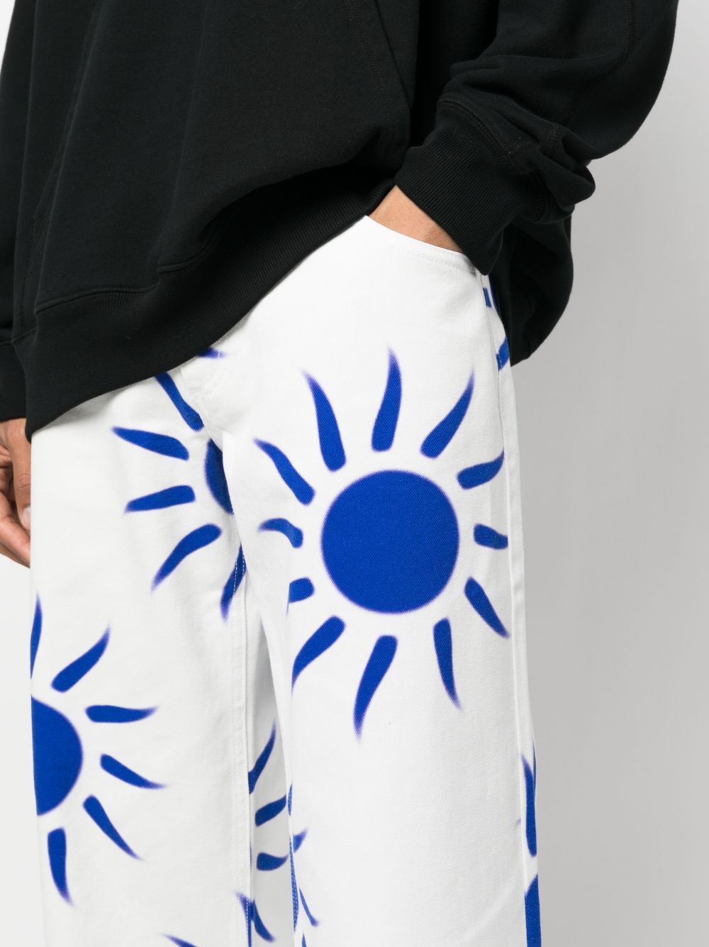 Graphic-Print Straight-Leg Jeans