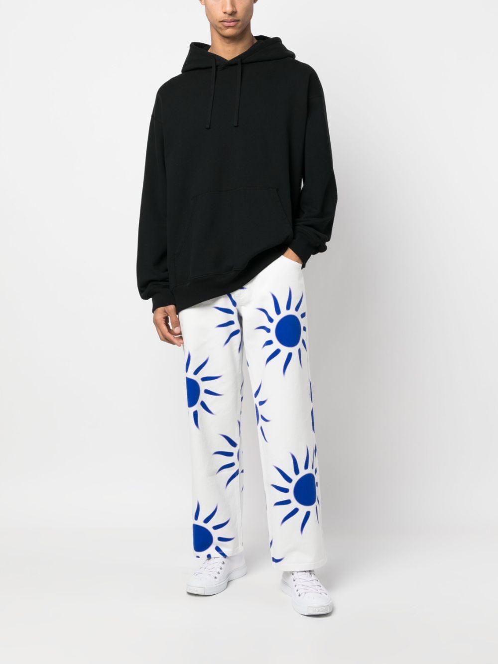 Graphic-Print Straight-Leg Jeans