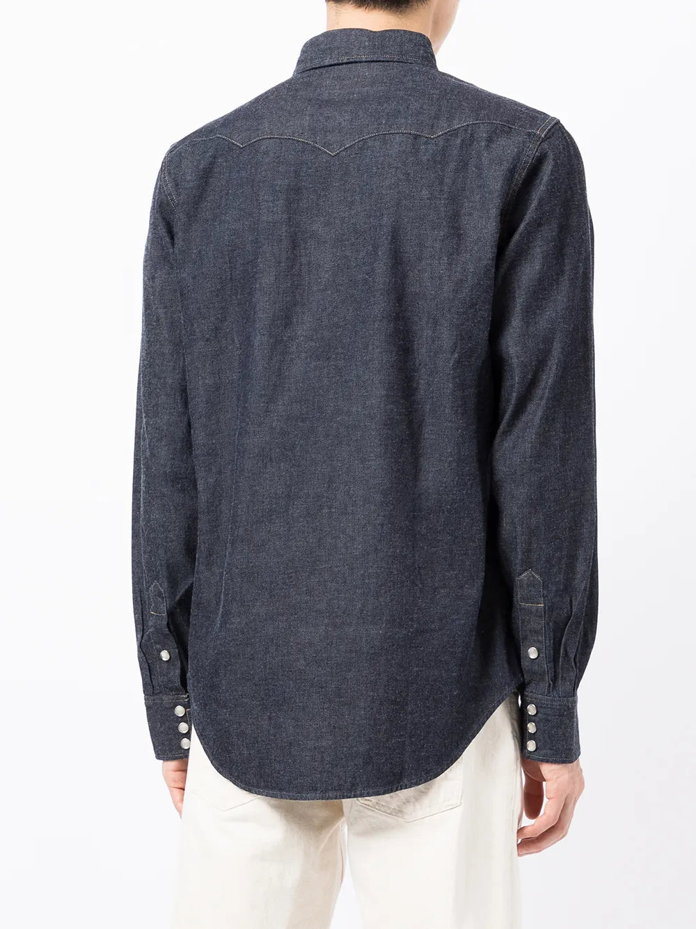 long-sleeve denim Western shirt