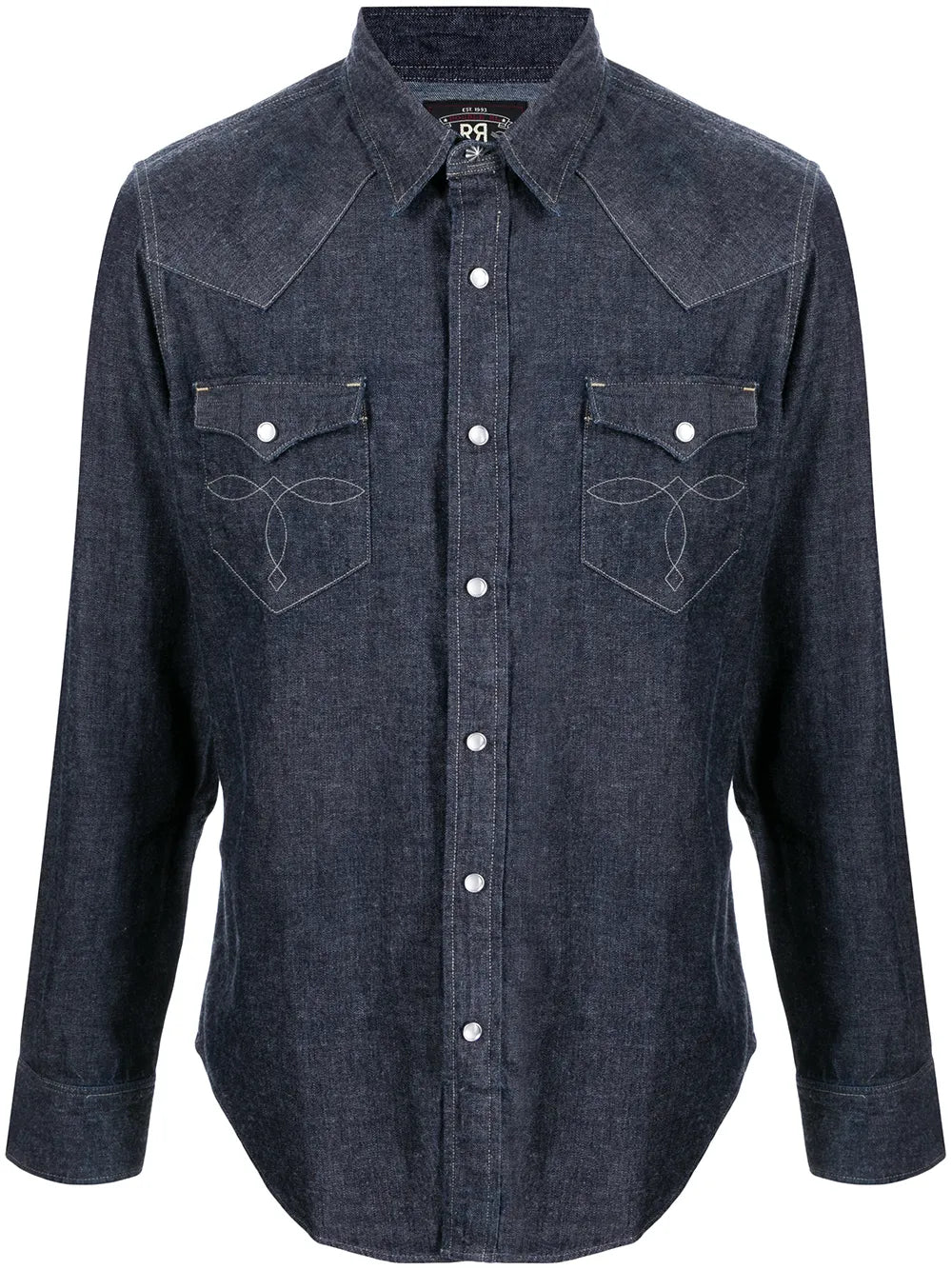 long-sleeve denim Western shirt