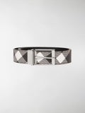 Check-Print Leather Belt