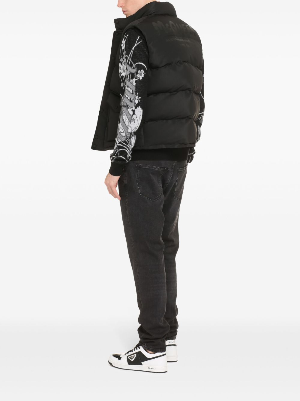 Graffiti-Print Padded Gilet