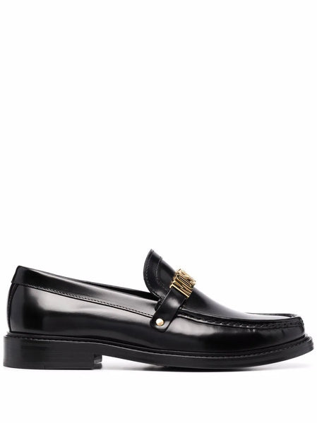 Logo-Letterins Leather Loafers