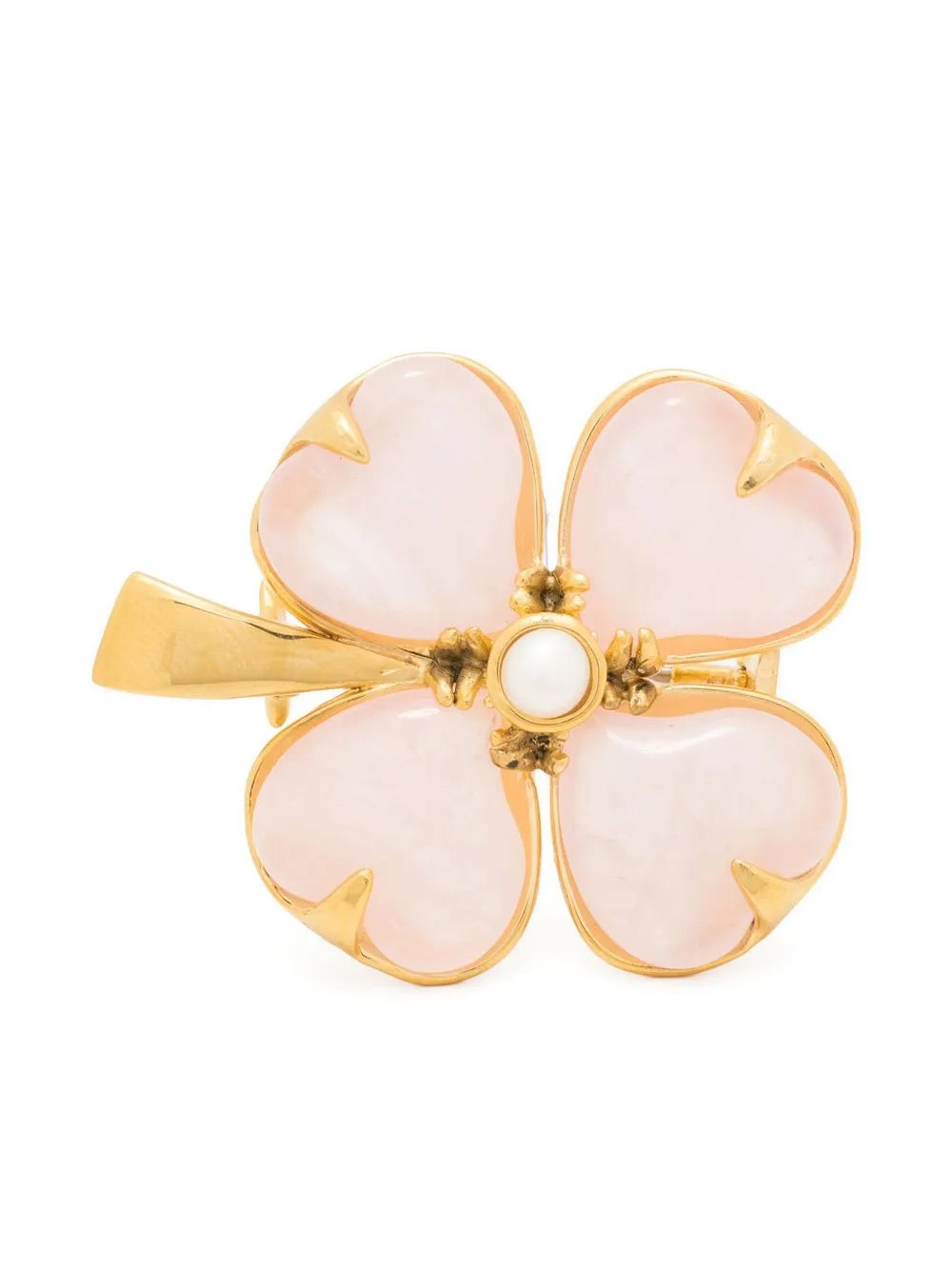 Four-Leaf Clover Gemstone Brooch