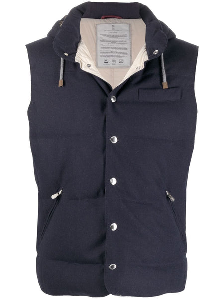 Padded Hooded Sleeveless Gilet