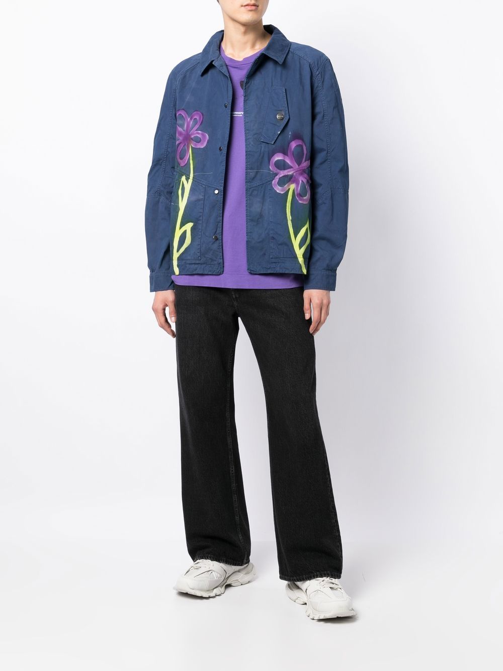 Graphic-Print Button-Up Jacket