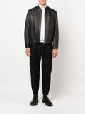 Zip-Front Leather Jacket