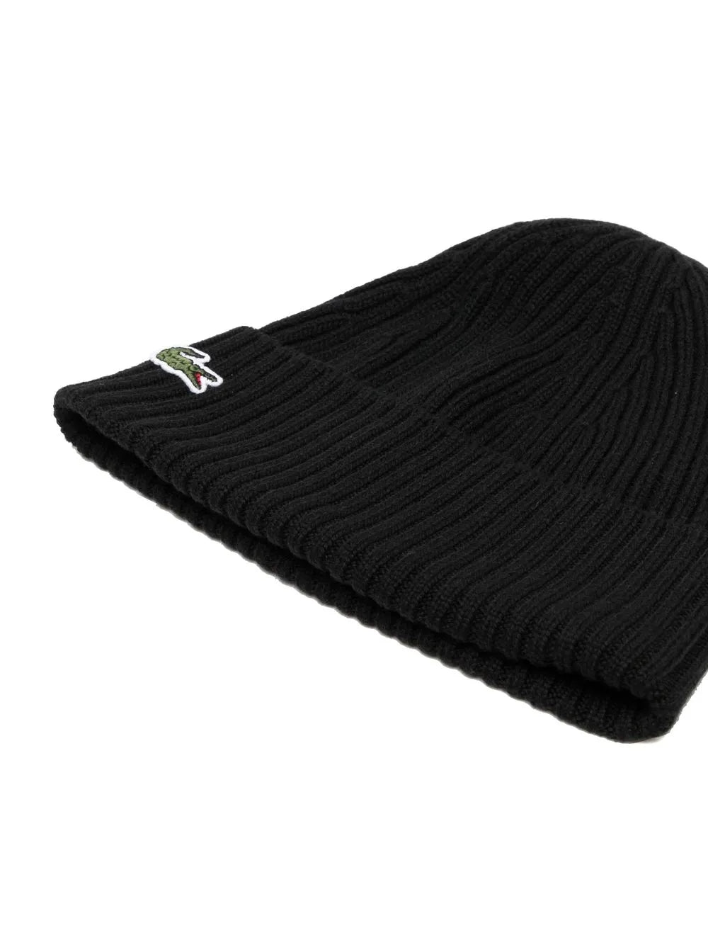 rib knit brushed wool beanie