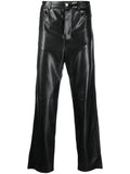 Faux-Leather Straight-Leg Trousers