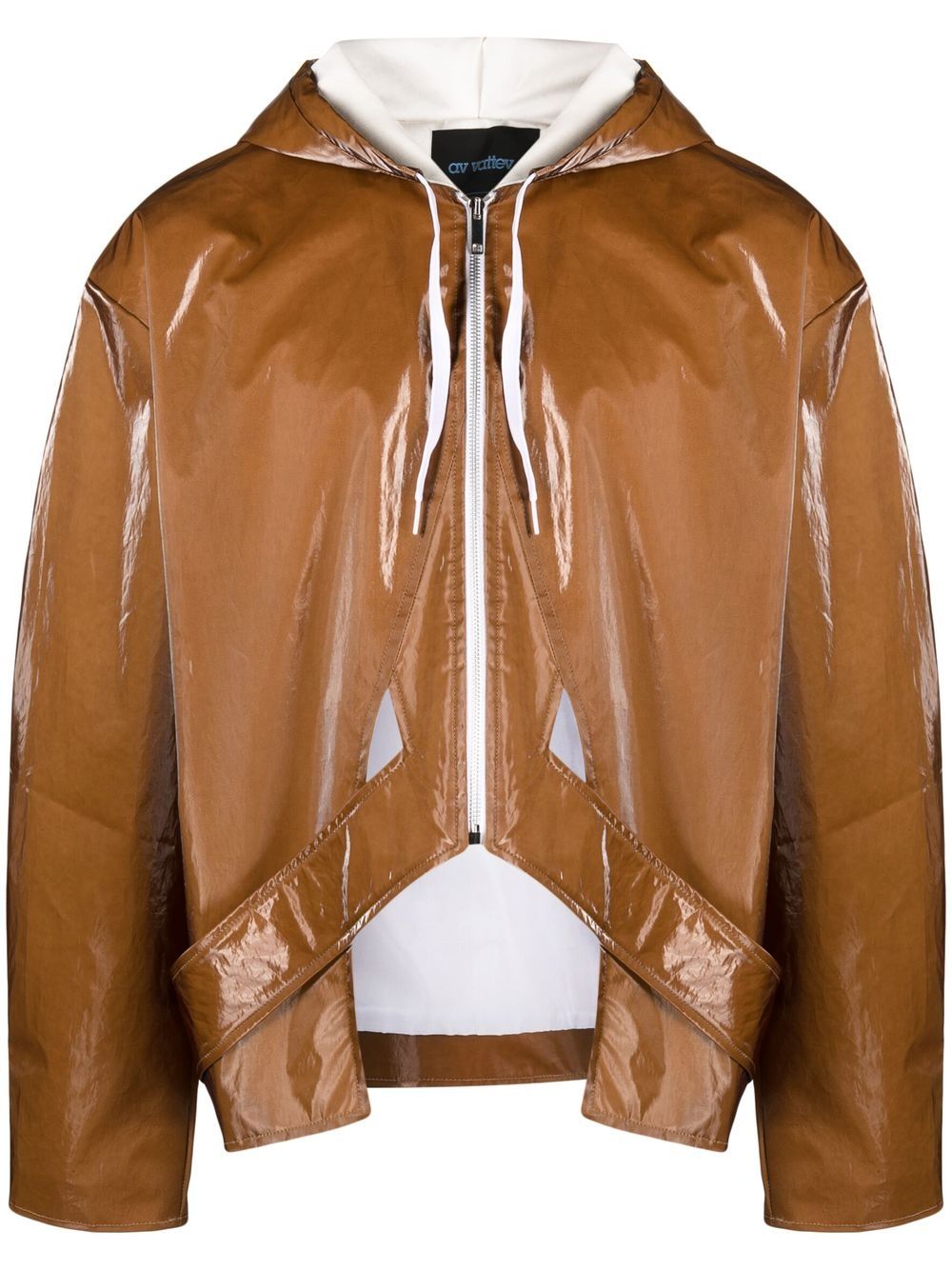 High-Shine Zip-Up Hooded Jacket