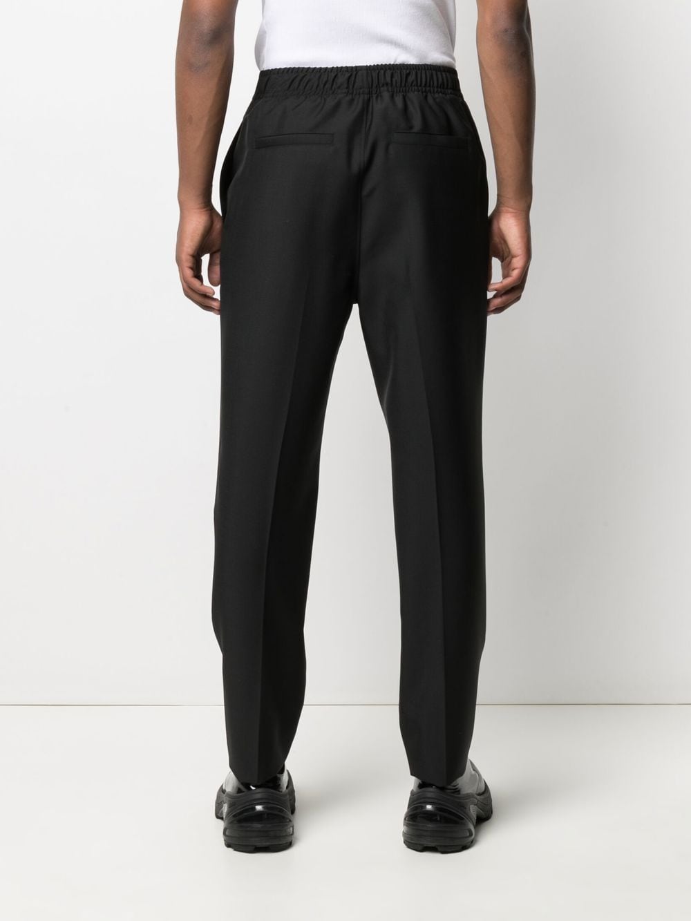 slim-cut wool-blend trousers 