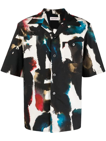 Graffiti-Print Short-Sleeved Shirt