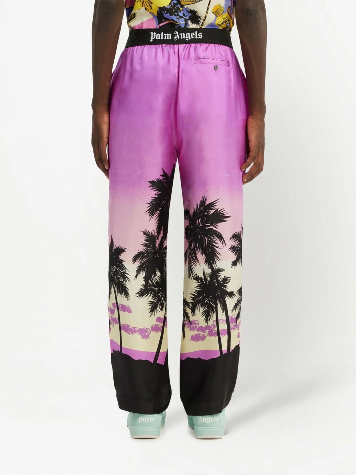 Sunset-Print Straight Trousers