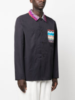 Patch-Pockets Button-Up Shirt Jacket