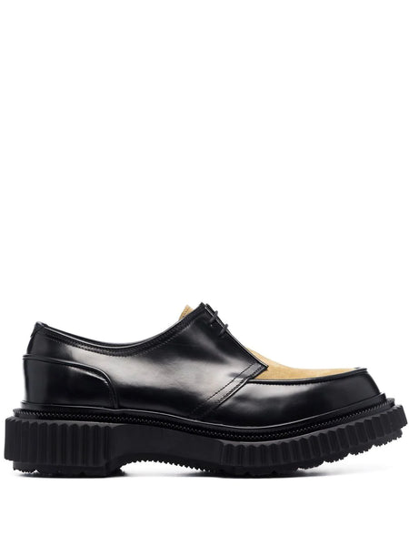 Two-Tone Leather Derby Shoes