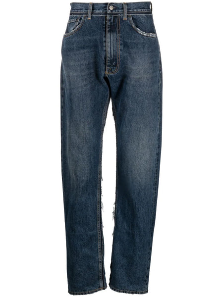 Mid-Rise Tapered-Leg Jeans