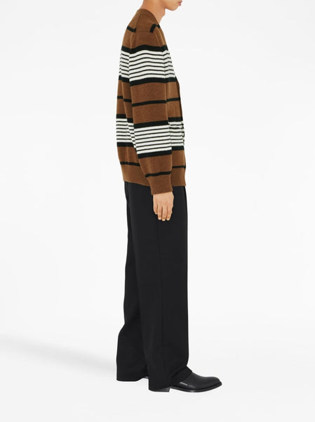 Striped Wool-Blend Cardigan