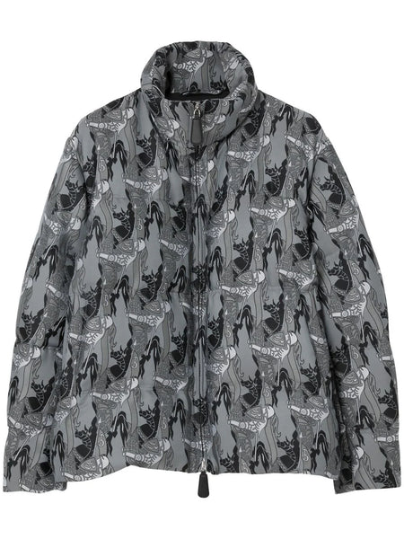 Abstract-Print Padded Jacket