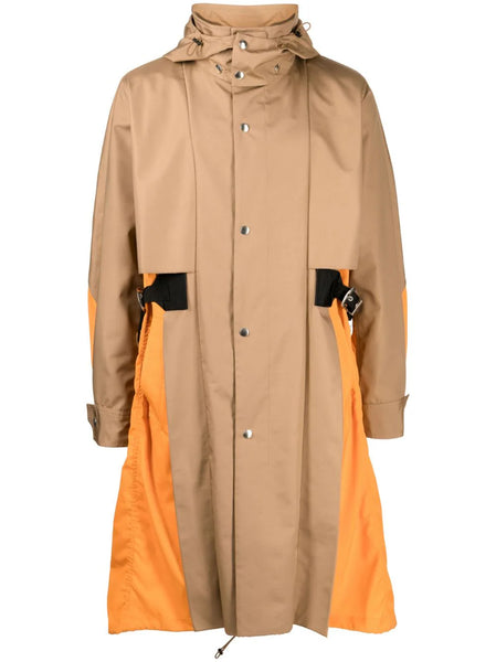 Taffeta Detachable-Hood Midi Coat