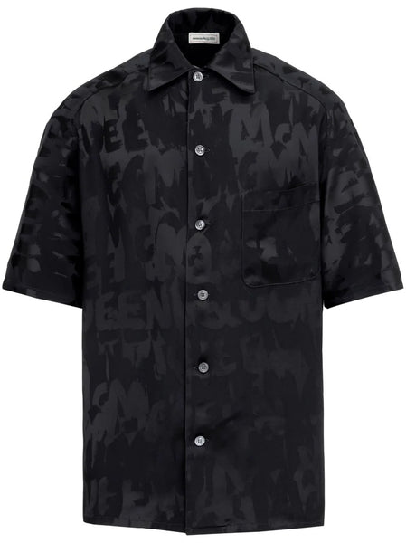 Graffiti-Jacquard Short-Sleeve Shirt