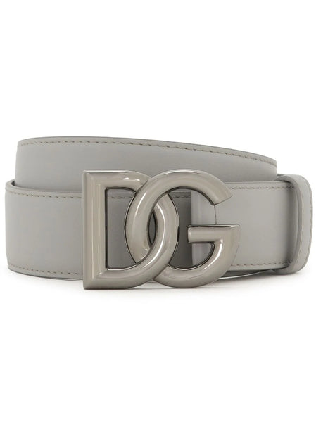 Dg-Logo Buckle Leather Belt