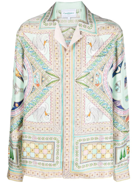 Le Labyrinthe-Print Silk Shirt