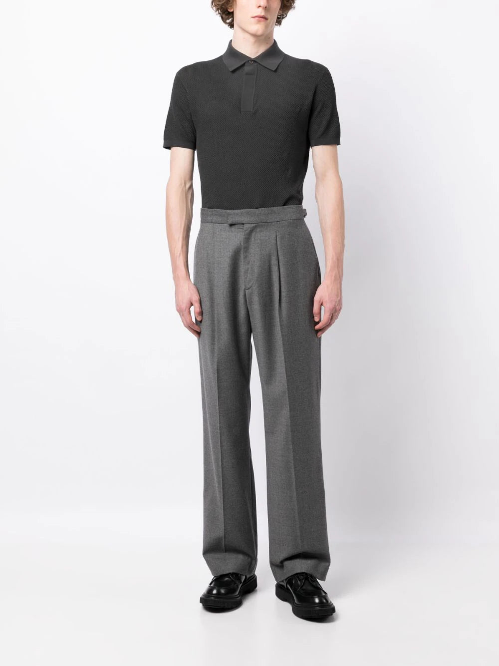 Meshed Cotton Polo Shirt