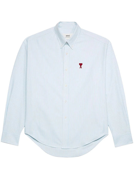 Logo-Embroidered Striped Cotton Shirt
