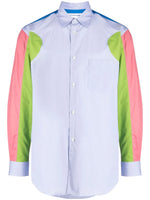 Colour-Block Panelled Cotton Shirt