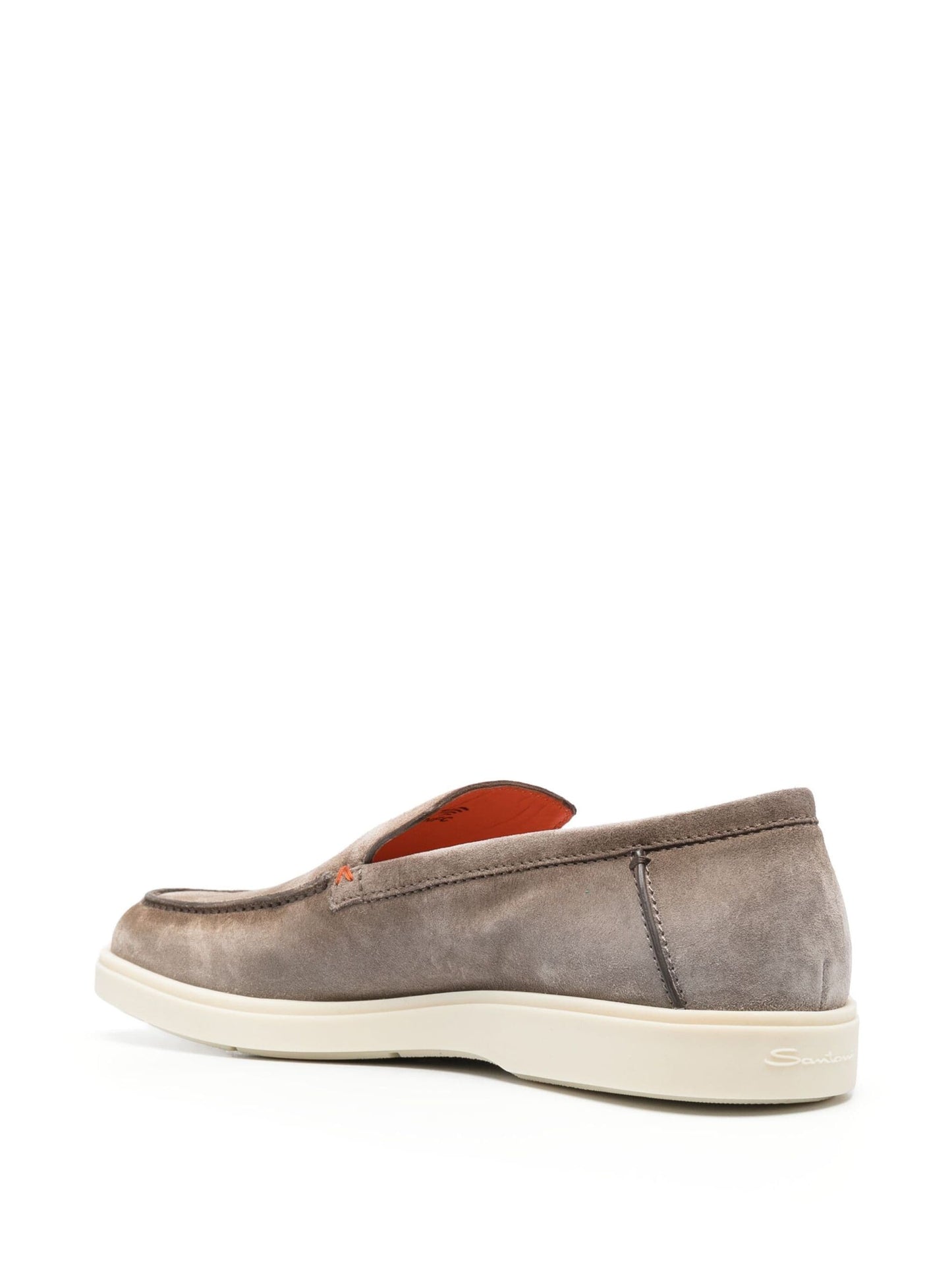 Tonal-Stitching Leather Loafers