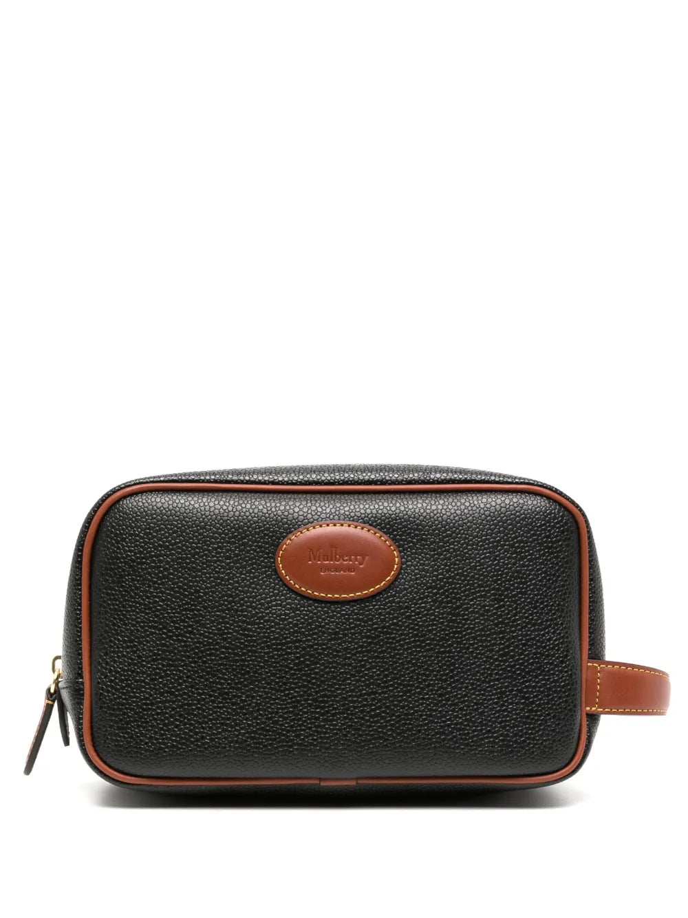 Debossed-Logo Leather Wash Bag